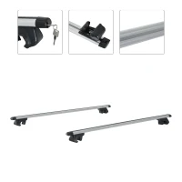 HOMCOM Barre Portapacchi per Auto con Serratura e Chiavi in Lega di Alluminio 125x5.5x7cm, Max. 50 kg(m-5)