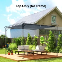 Outsunny Toile de Toit pour pergola Bâche pour Pergola rétractable de 3 x 3 m, Polyester 180g/m³, Anti-UV 30+, Gris foncé(m-2)