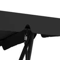 Outsunny Three-Person garden Swing Chair, with Adjustable Canopy - Black(m-13)
