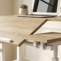 HOMCOM Escritorio Elevable Regulable en Altura 70x60 cm con Ruedas Tablero Inclinable Estructura de Metal Marrón(m-9)