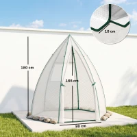 Outsunny Mini Kas Overwintertent met Roldeur Wit 160x138x180cm(m-3)