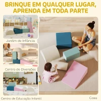 AIYAPLAY Conjunto de 5 Blocos de Espuma para Crianças, Blocos de Psicomotricidade com Base Antiderrapante e Capa Removível(m-7)