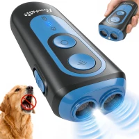 PawHut Anti Barking Device for Dogs, Ultrasonic Stop Dog Barking Device with 5 Modes & Vibration, LED Flashlight(m-15)