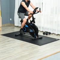 HOMCOM Tappeto Palestra Ammortizzante per Tapis Roulant e Cyclette, Tappetino Fitness in PVC Antiscivolo, 180x90cm, Nero(m-10)