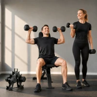SPORTNOW Set Manubri 2x4kg 2x6kg 2x8kg con Supporto, Rivestimento in Gomma e Impugnatura Antiscivolo(m-6)