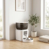 PawHut Alimentador Automático 4L com WiFi 2.4G para Gatos e Cães com Aplicação Tuya e Gravação de Voz de 10s(m-8)