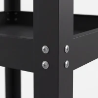 HOMCOM Chariot d'atelier servante atelier à 3 niveaux, poignée latérale et roulettes verrouillables, 70,5x35x82,5cm, noir(m-10)