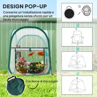 Outsunny Mini Serra Pop Up con Copertura in Plastica, Finestra Avvolgibile e Borsa, 70x70x80 cm, Trasparente(m-4)