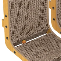 PawHut Cat Scratching Board Wall Mounted Cat Scratcher Corrugated 3 Toy Balls 39 x 23.5 x 57.5 cm Brown(m-12)