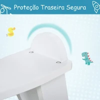 HOMCOM Cavalinho de Baloiço para Crianças 1-3 Anos com Base em Madeira e Encosto de Segurança Branco(m-7)