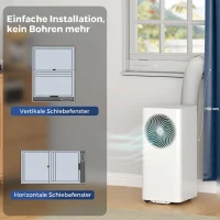 HOMCOM Mobiles Klimagerät 9000 BTU, 4-in-1 Mobile Klimaanlage mit Kühlung, 40 L/Tag Entfeuchter, Ventilator, Schlafmodus(m-8)