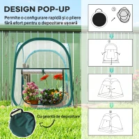 Outsunny Mini Seră Pop-Up cu Acoperire din Plastic, Fereastră Rulabilă și Geantă, 70x70x80 cm, Transparentă(m-4)