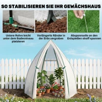 Outsunny Mini Kas Overwintertent met Roldeur Wit 160x138x180cm(m-6)