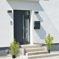 HOMCOM Juego de 2 Bambús Artificiales 90 cm con Maceta Plantas Sintéticas para Decoración Hogar Salón Oficina Verde(m-10)