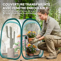 Outsunny Mini serre de jardin, mini pop up serre en PVC transparent, pour intérieur ou extérieur, pour légume, 70 x 70 x 80 cm(m-5)