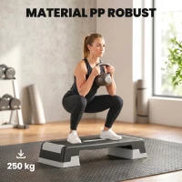 SPORTNOW Stepper Aerobic Reglabil, Înălțime 15/20/25 cm cu Suporturi(m-6)