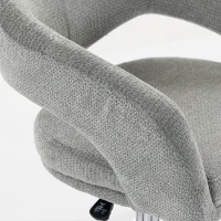 HOMCOM Cadeira de Escritório Ergonômica, Cadeira em Chenille com Altura Regulável, Encosto Curvo, Cinza(m-7)