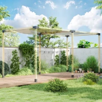 Outsunny 12PCS Pergola Kit, Pergola Brackets with 3-Way & 4-Way Corner Brackets for 9.6 x 9.6 cm (Actual 9.2 x 9.2 cm) Lumber(m-10)