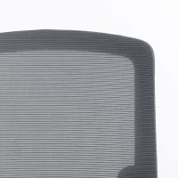 HOMCOM Desk Chair No Wheels, Office Chair with Mesh Back, Lumbar Support, Metal Base for Waiting Room, Conference Room, Dark Grey(m-13)