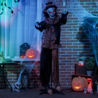 Outsunny Halloween-Dekoration Horror-Clown mit Spezialeffekten und Soundfunktion 100 cm x 18 cm x 153 cm(m-10)