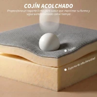 HOMCOM Silla de Escritorio de Malla Transpirable con Altura Ajustable Reposacabezas y Soporte Lumbar Ajustables Gris(m-8)