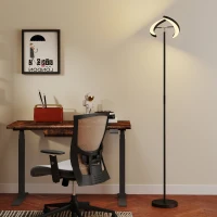HOMCOM RGB Stehlampe, dimmbare Lampe mit mehrfarbigen Beleuchtungsmöglichkeiten, drehbar, Schwarz(m-10)