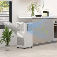 HOMCOM 7,000 BTU App-Controlled Mobile Air Conditioner, 15m² Radius - White(m-10)