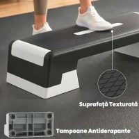 SPORTNOW Stepper Aerobic Reglabil, Înălțime 15/20/25 cm cu Suporturi(m-5)