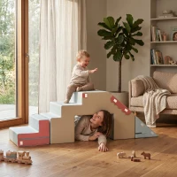 AIYAPLAY Set de 2 Bloques de Espuma para Bebés con Fundas Desmontables Juego de Escalada y Gateo para Interior Azul(m-5)