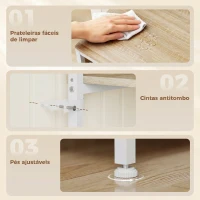 HOMCOM Estante de Cozinha Suporte de Micro-ondas com Prateleiras e 6 Ganchos para Espaços Pequenos 80x40x181 cm Carvalho(m-6)