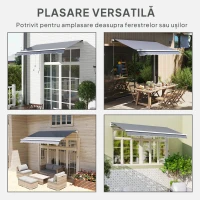 Outsunny Material de Înlocuire pentru Cort Retractabil 4x3 m din Poliester Anti UV 50+ Gri(m-6)