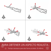 HOMCOM Árbol de Navidad Artificial 240 cm con 1499 Ramas con 2 Tipos de Puntas Decoración Navideña de Interior Verde(m-5)
