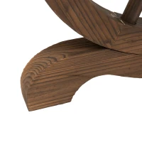 Tuintafel balkontafel houten tafel weerbestendig wielvorm massief hout naturel(m-10)