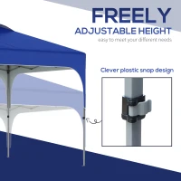 Outsunny 3 x 3 (M) Pop Up Gazebo, UPF 50+ Foldable Canopy Tent with Carry Bag with Wheels and Four Leg Weight Bags, Height Adjustable for Outdoor Garden Patio Party, Blue(m-19)