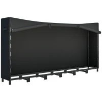 Outsunny Suport pentru Lemne de Foc din Metal cu Prelată Impermeabilă, Capacitate 0.8m³, Cadru Reglabil, 235 x 31 x 116 cm, Negru(m-1)