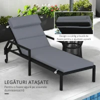 Outsunny Perna pentru sezlongul de exterior, Gri inchis(m-6)