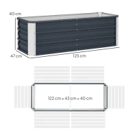Outsunny verhoogd bed 125cm x 47cm x 40cm(m-3)
