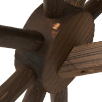 Tuintafel balkontafel houten tafel weerbestendig wielvorm massief hout naturel(m-12)