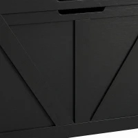 HOMCOM 100L Home Storage Box, with Safety Hinge - Black Wood-Effect(m-13)