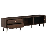 Stylish TV Cabinet for up to 80-Inch Screens, Spacious Unit with 8 Support Legs, 180L x 40W x 46.5H cm, Walnut(m-14)