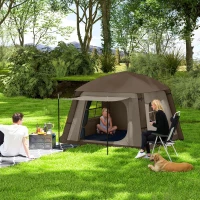 Outsunny Blow Up Tent w/ Hand Pump, Inflatable Camping Tent, Easy Setup 1/2 Person Waterproof Khaki(m-10)