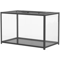 PawHut Cușcă pentru hamster din acrilic și metal cu bază adâncă, capac rabatabil, ventilații laterale, 80x45x50,5cm, negru(m-9)