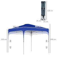 Outsunny 3 x 3 (M) Pop Up Gazebo, UPF 50+ Foldable Canopy Tent with Carry Bag with Wheels and Four Leg Weight Bags, Height Adjustable for Outdoor Garden Patio Party, Blue(m-16)