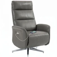 HOMCOM Power Recliner Chair, Swivel Electric Reclining Chair with Type C+USB, Recliner Armchair with Footrest, Dark Grey(m-15)