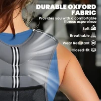 HOMCOM 8KG Weighted Vest, Running Weight Vest with Adjustable Strap, Convenient Pocket and Reflective Strips for Men and Women(m-4)