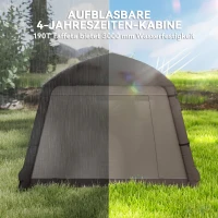 Outsunny Opblaasbare Campingtent voor 1-2 Personen Outdoor Familie Tent met Haak, Luchtpomp, Vensters en Deuren voor 4 Seizoenen(m-5)