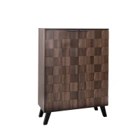 Space-Saving Shoe Cabinet with Adjustable Shelves, Modern Hallway Storage with Soft-Closing Hinges, 80L x 35W x 110H cm, Wood(m-13)