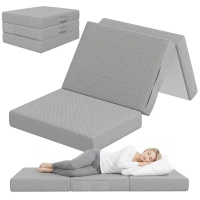HOMCOM Materac składany 200 x 90 cm, 15 cm, składany materac, przenośny materac podłogowy z pralnym pokrowcem, certyfikat Oeko-Tex(m-12)