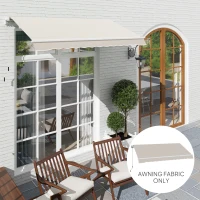 Outsunny Telo di Ricambio per Tenda Parasole Retrattile 3x2.5 m in Poliestere Anti UV 50+ Crema(m-10)