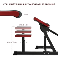 SPORTNOW Curlbank & Triceps Extension, 5 Zitverstellingen, 25 Hoeken, Staal & Kunstleder, Zwart(m-5)